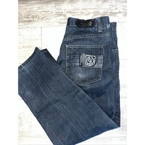 Eight 732 Jeans Blue Men's 38x34 Embroidered Y2K Baggy Skater Hip HoP Grunge